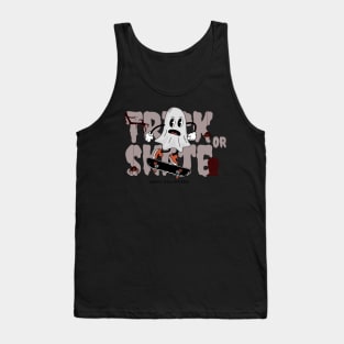 Trick or Skate - Skateboarding Ghost at Halloween Tank Top